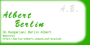 albert berlin business card